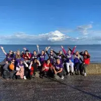 Walkers pass the half marathon mark in Portobello