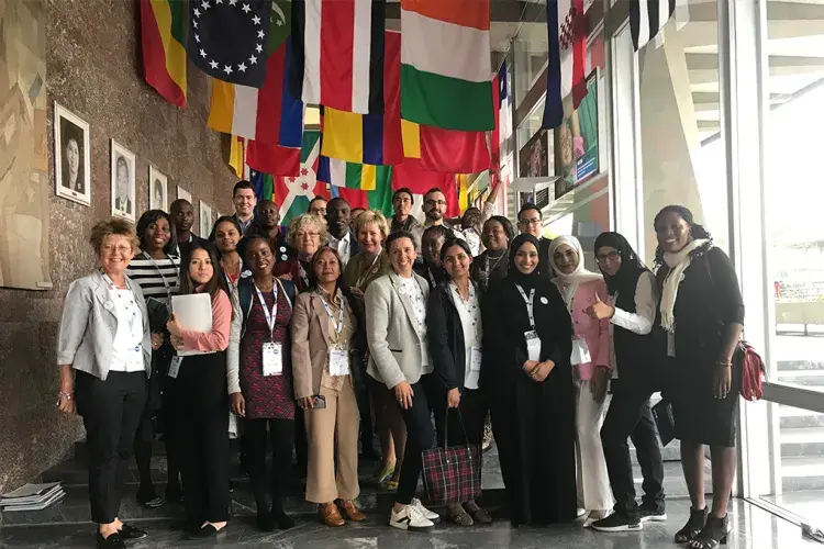 Aisha Holloway with Nursing Now’s Young Nurses at the World Health Assembly