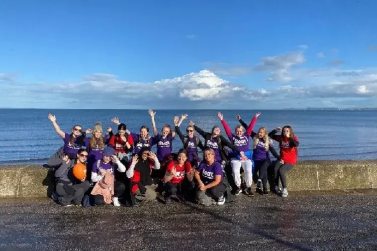 Walkers pass the half marathon mark in Portobello